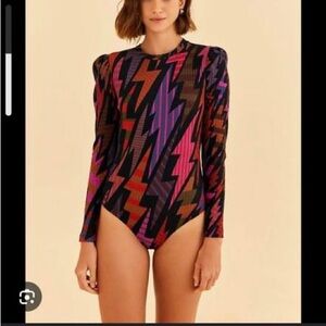 Farm Rio Black Lightning Body Suit